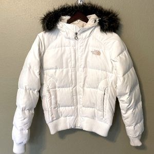 North Face Goose Down Puffer Parka Faux Fur Trim